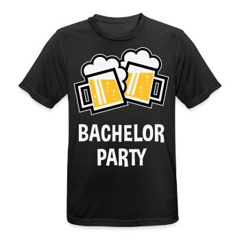 Bachelor Party (Stag Night Bavarian Beer Mugs 3C) - Men's Breathable T-Shirt - black - Front - AI Model Male 178 light (178cm)