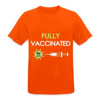 Fully vaccinated, covid, fully vaccinated - Men's Breathable T-Shirt - neon orange - Front - AI Model Male 185 dark (185cm)