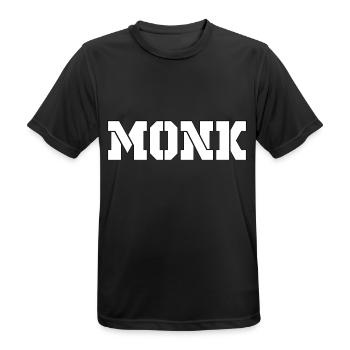 MONK white - Männer T-Shirt atmungsaktiv - Schwarz - Vorne - AI Model Male 178 light (178cm)