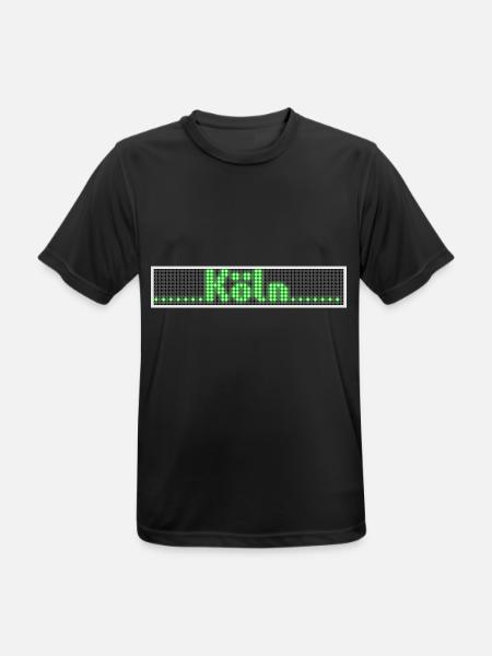 Koeln LED Display Gruen - Männer T-Shirt atmungsaktiv - Schwarz