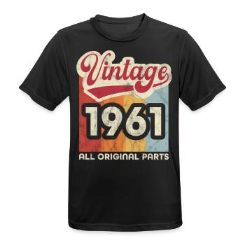 Millésime 1961 - T-shirt respirant Homme - noir - Devant - AI Model Male 178 light (178cm)