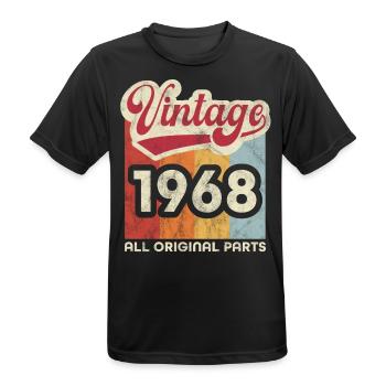 Vintage 1968 - Men's Breathable T-Shirt - black - Front - AI Model Male 178 light (178cm)