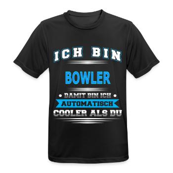 BOWLER - Männer T-Shirt atmungsaktiv - Schwarz - Vorne - AI Model Male 178 light (178cm)
