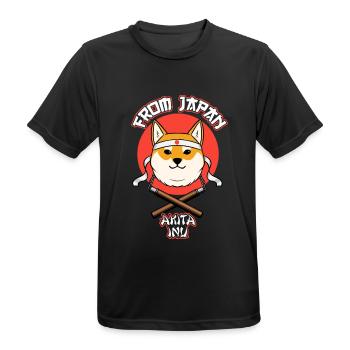 Akita Inu Japan - Männer T-Shirt atmungsaktiv - Schwarz - Vorne - AI Model Male 178 light (178cm)