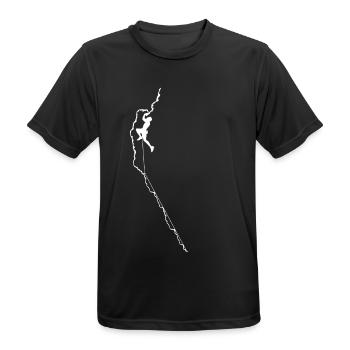 Escalade - grimpeur escalade cadeau - T-shirt respirant Homme - noir - Devant - AI Model Male 178 light (178cm)