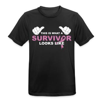 Cadeau cool du cancer du survivant - T-shirt respirant Homme - noir - Devant - AI Model Male 178 light (178cm)