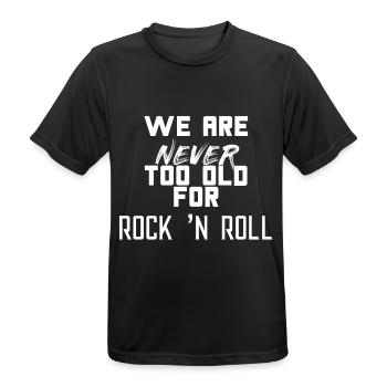 ROCK AND ROLL - Men's Breathable T-Shirt - black - Front - AI Model Male 178 light (178cm)