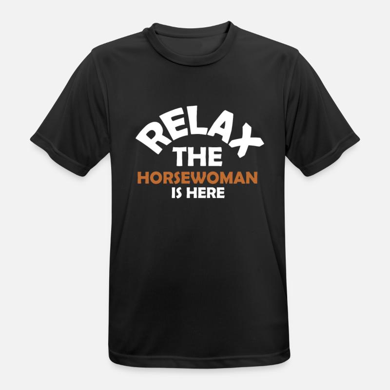 Pferdemädchen Pferdefrau Pferd Geschenkidee - Männer T-Shirt atmungsaktiv - Schwarz