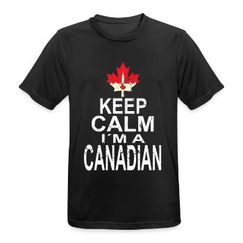 Keep Calm Im a Canadian - Männer T-Shirt atmungsaktiv - Schwarz - Vorne - AI Model Male 178 light (178cm)