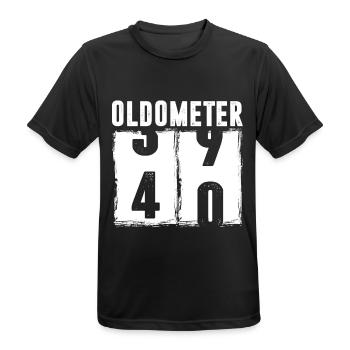 Oldometer 39 - 40 - Men's Breathable T-Shirt - black - Front - AI Model Male 178 light (178cm)