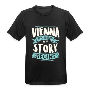 Vienna it´s where my story begins - Männer T-Shirt atmungsaktiv - Schwarz - Vorne - AI Model Male 178 light (178cm)