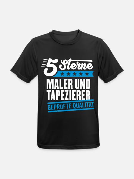 5Sterne Maler und Tapezierer - Männer T-Shirt atmungsaktiv - Schwarz