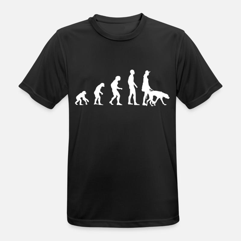 Evolution Hundehalter und Hund - Männer T-Shirt atmungsaktiv - Schwarz
