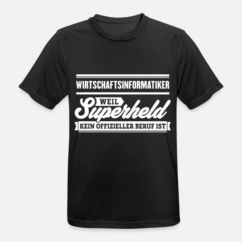 Superheld Wirtschaftsinformatiker - Männer T-Shirt atmungsaktiv - Schwarz