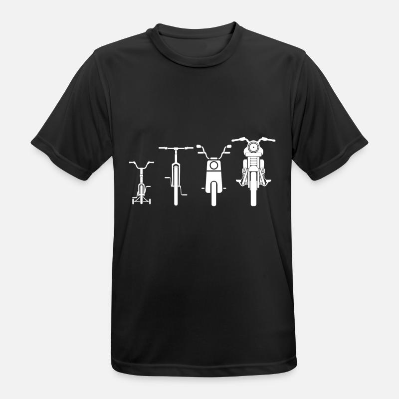 Motorrad Evolution - Geschenk - Männer T-Shirt atmungsaktiv - Schwarz