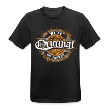 Geburtstag Original II seit 60 Jahren - Männer T-Shirt atmungsaktiv - Schwarz - Vorne - AI Model Male 178 light (178cm)