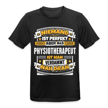Lustiger Spruch Physiotherapeut - Männer T-Shirt atmungsaktiv - Schwarz - Vorne - AI Model Male 178 light (178cm)