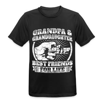 Grandpa Granddaughter Partner Shirt Grandpa child gift - Men's Breathable T-Shirt - black - Front - AI Model Male 178 light (178cm)