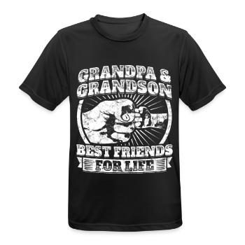Grandpa Grandson Partner Shirt Grandpa child gift - Men's Breathable T-Shirt - black - Front - AI Model Male 178 light (178cm)