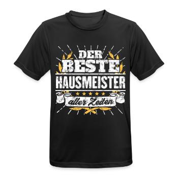Bester Hausmeister Spruch Geschenk Shirt - Männer T-Shirt atmungsaktiv - Schwarz - Vorne - AI Model Male 178 light (178cm)