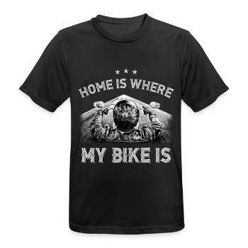 Home is Where My Bike Is - Cooles Biker Shirt - Männer T-Shirt atmungsaktiv - Schwarz - Vorne - AI Model Male 178 light (178cm)