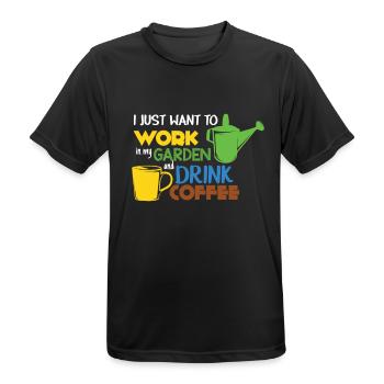 Garten Gartenarbeit Oma Opa Kaffee Geschenk Gärtne - Männer T-Shirt atmungsaktiv - Schwarz - Vorne - AI Model Male 178 light (178cm)