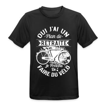 Cycliste Retraité Cadeau Vélo Plan De Retraite - T-shirt respirant Homme - noir - Devant - AI Model Male 178 light (178cm)