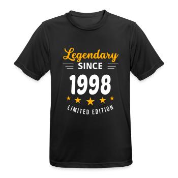 Légendaire depuis 1998 - T-shirt respirant Homme - noir - Devant - AI Model Male 178 light (178cm)