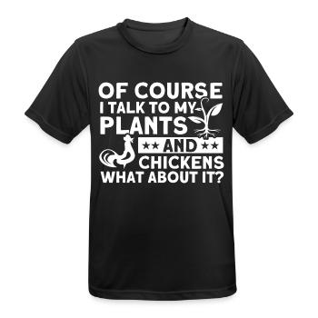 Gardening Gardener Chicken Farmer Chicken Feeder - Men's Breathable T-Shirt - black - Front - AI Model Male 178 light (178cm)