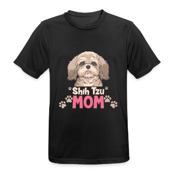 Shih Tzu Shih Tzu Mom - Männer T-Shirt atmungsaktiv - Schwarz - Vorne - AI Model Male 178 light (178cm)