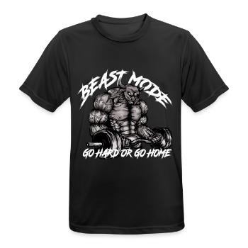 Gym Bull - Beast Mode - T-shirt respirant Homme - noir - Devant - AI Model Male 178 light (178cm)