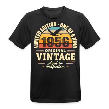 1956 Birthday Gift Vintage 1956 Retro 1956 - Men's Breathable T-Shirt - black - Front - AI Model Male 178 light (178cm)