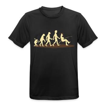 Angel Shirt Evolution Angler RAHMENLOS - Männer T-Shirt atmungsaktiv - Schwarz - Vorne - AI Model Male 178 light (178cm)
