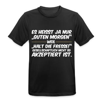 Bonjour, Shut up - T-shirt respirant Homme - noir - Devant - AI Model Male 178 light (178cm)