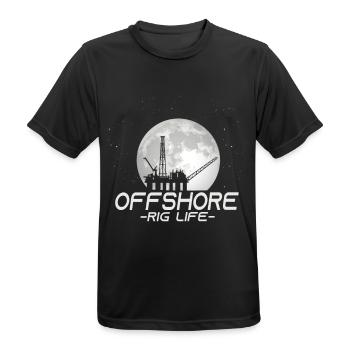 Durée de vie de la plate-forme offshore - T-shirt respirant Homme - noir - Devant - AI Model Male 178 light (178cm)
