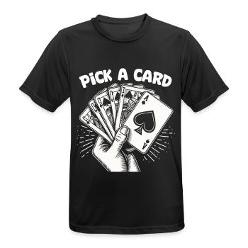 Pick a Card - Magical Gift for Magicians - Men's Breathable T-Shirt - black - Front - AI Model Male 178 light (178cm)