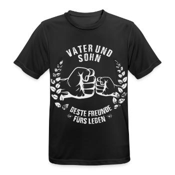Vater und Sohn - Männer T-Shirt atmungsaktiv - Schwarz - Vorne - AI Model Male 178 light (178cm)