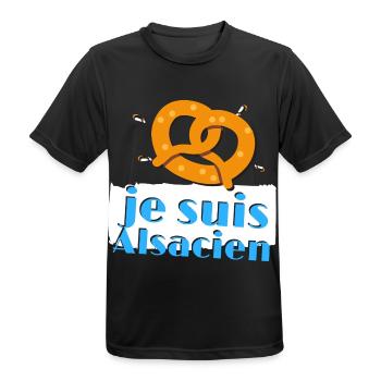 je suis alsacien strasbourg colmar mulhouse cadeau - T-shirt respirant Homme - noir - Devant - AI Model Male 178 light (178cm)
