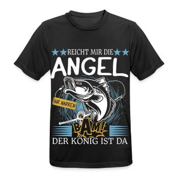 Angeln Angel Fischer Geschenk Angelrute Angler - Männer T-Shirt atmungsaktiv - Schwarz - Vorne - AI Model Male 178 light (178cm)