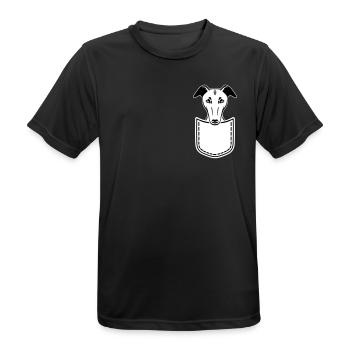 Whippet - Männer T-Shirt atmungsaktiv - Schwarz - Vorne - AI Model Male 178 light (178cm)