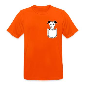 Whippet - Männer T-Shirt atmungsaktiv - Neonorange - Vorne - AI Model Male 185 dark (185cm)