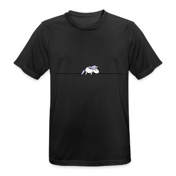 schlafendes Einhorn - Männer T-Shirt atmungsaktiv - Schwarz - Vorne - AI Model Male 178 light (178cm)