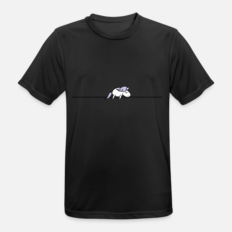 schlafendes Einhorn - Männer T-Shirt atmungsaktiv - Schwarz
