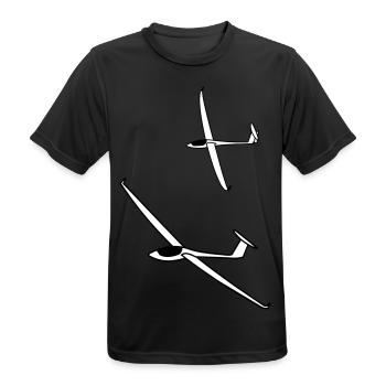 gliding glider pilot - Men's Breathable T-Shirt - black - Front - AI Model Male 178 light (178cm)