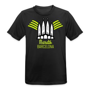 marathon de Barcelone - T-shirt respirant Homme - noir - Devant - AI Model Male 178 light (178cm)