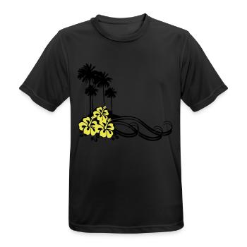 Flower - Palms - Men's Breathable T-Shirt - black - Front - AI Model Male 178 light (178cm)