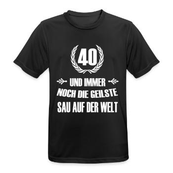 40 Geburtstag - Männer T-Shirt atmungsaktiv - Schwarz - Vorne - AI Model Male 178 light (178cm)