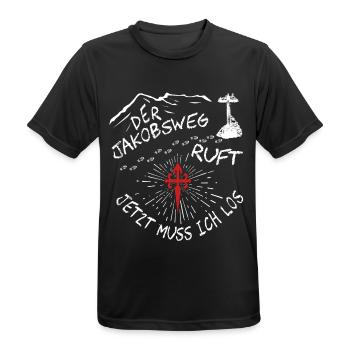 Der jakobsweg ruft Santiago Pilger Jakob - Männer T-Shirt atmungsaktiv - Schwarz - Vorne - AI Model Male 178 light (178cm)