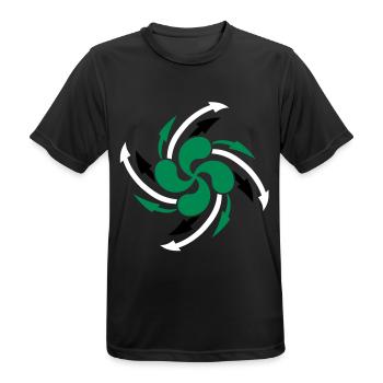 lauburu Basken Cross-Design - Männer T-Shirt atmungsaktiv - Schwarz - Vorne - AI Model Male 178 light (178cm)