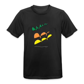 Line color - Männer T-Shirt atmungsaktiv - Schwarz - Vorne - AI Model Male 178 light (178cm)